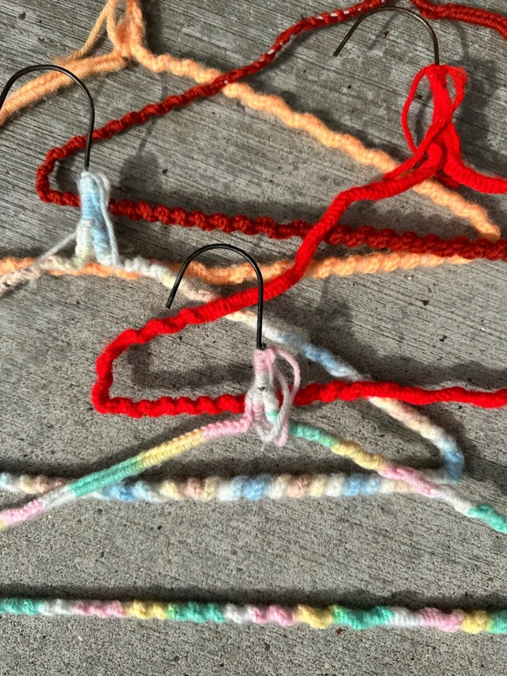 Vintage Crochet Hangers Set of 5